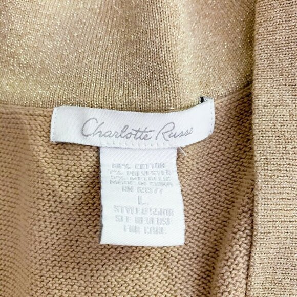 Charlotte Russe Vest Junior Girl Large Gold Metallic Knit - Picture 4 of 5